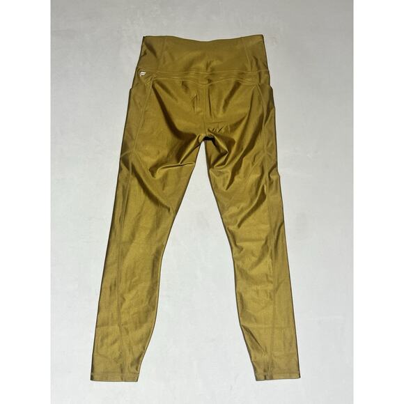 Fabletics Oasis Shine High Waisted Pocket 7/8 Leggings Womens M 8 Gold - Picture 2 of 10